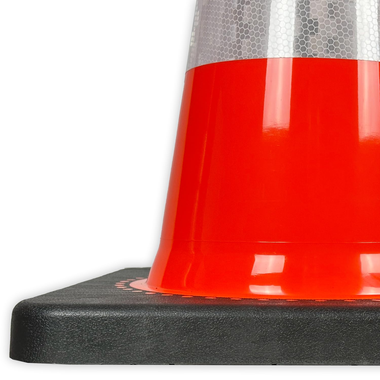 UVV-SHOP Leitkegel, 75 cm Pylone Orange mit 2 Reflexstreifen, RA1 reflektierender Kegel