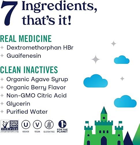 Miniatura 4 de KinderMed Medicina para la tos y la congestión para niños alivio de la tos y la congestión multisíntomas para niños sabor a bayas orgánicas 4 onzas