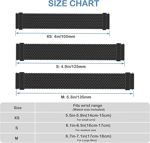Miniatura 4 de Paquete de 2 correas trenzadas de nailon de repuesto para reloj Gizmo 321 Gabb Watch SyncUP Watch de 0.787in, correa elástica transpirable Solo Loop