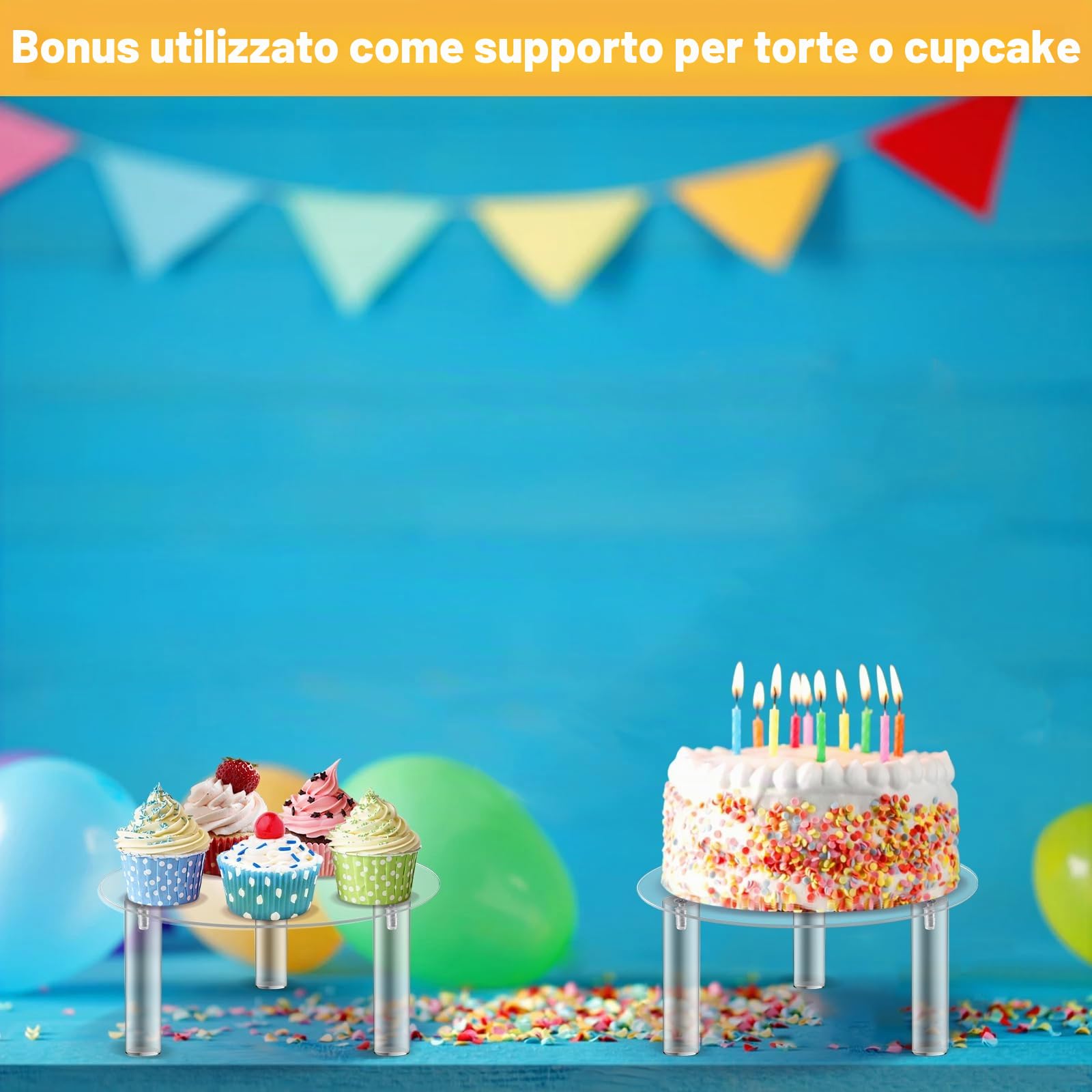 2 supporti per dispenser di bevande, in acrilico, per un massimo di 19 cm, dispenser di bevande in vetro, per casa, feste, bar, vino, succo, tè, limonata (solo supporto)