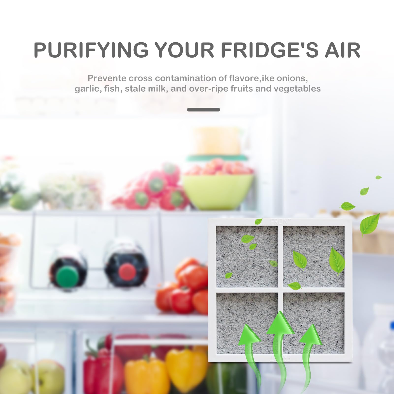 Biglumin Filtro Aria Per Frigorifero LG - 2 Pezzi, Antibatterico, Compatibile Con Pure N Fresh - Foto 9