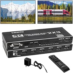 4K 2x3 HDMI/USB-C Video Wall Controller with 6-Channel Support