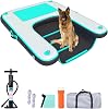 HEYLIFE Inflatable Dog Water Ramp Pool Ladder for Boats Docks Raft Swimming Pools Pet Stairs Floating Sports Platform Up to 220LBS Bgreen 4.9ft x 3ft x 4in