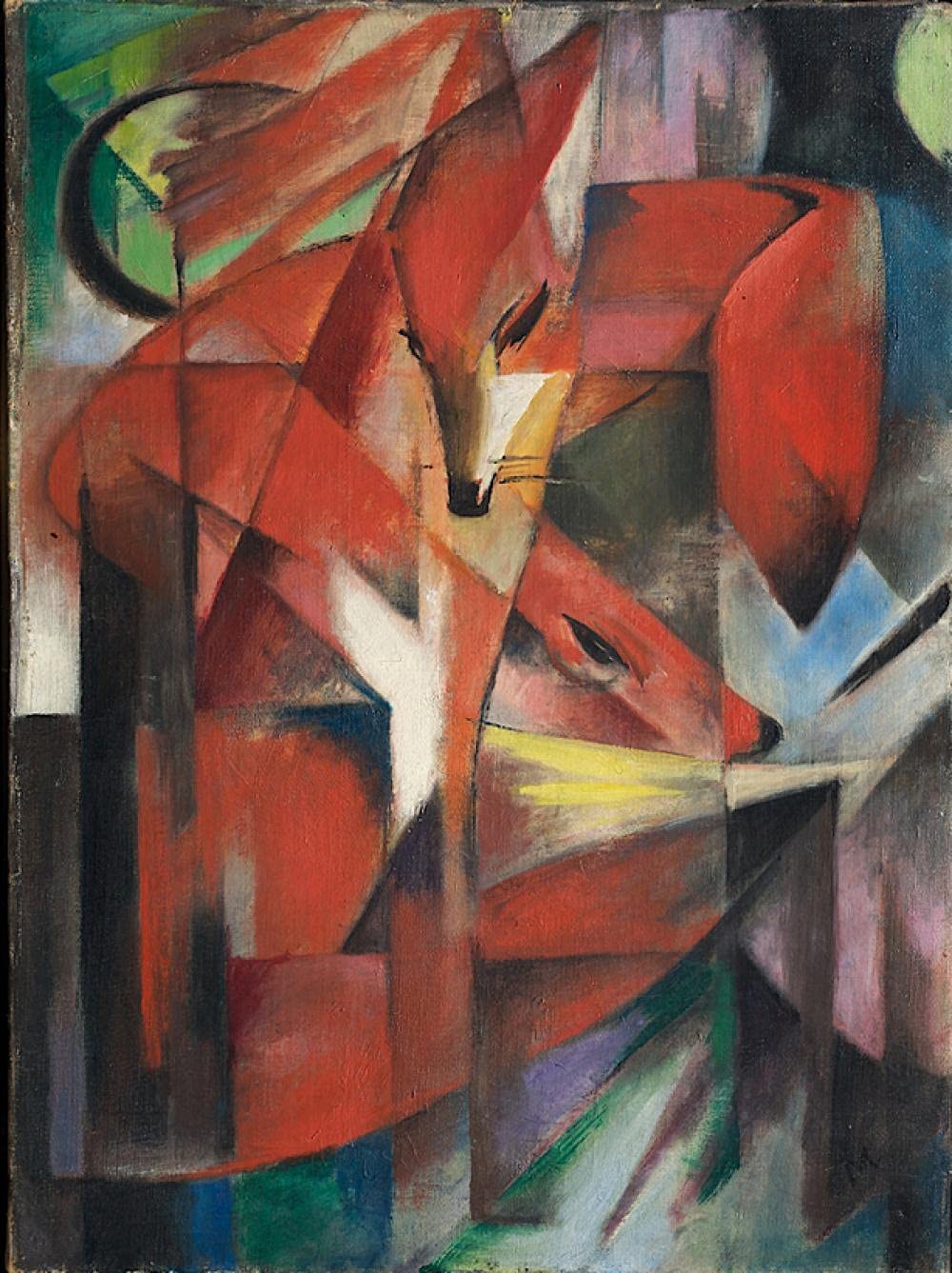 Zhyaunz The Fox Franz Marc - DIY 5D Diamond Painting Kits Cross Stitch Embroidery Full Round Craft Art Gift 40x50cm