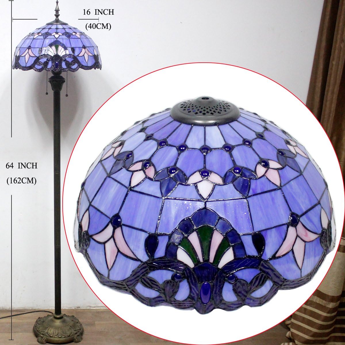 WERFACTORY Tiffany Lamp Series Stained Glass Style Lampshade Decorative Living Room Bedroom