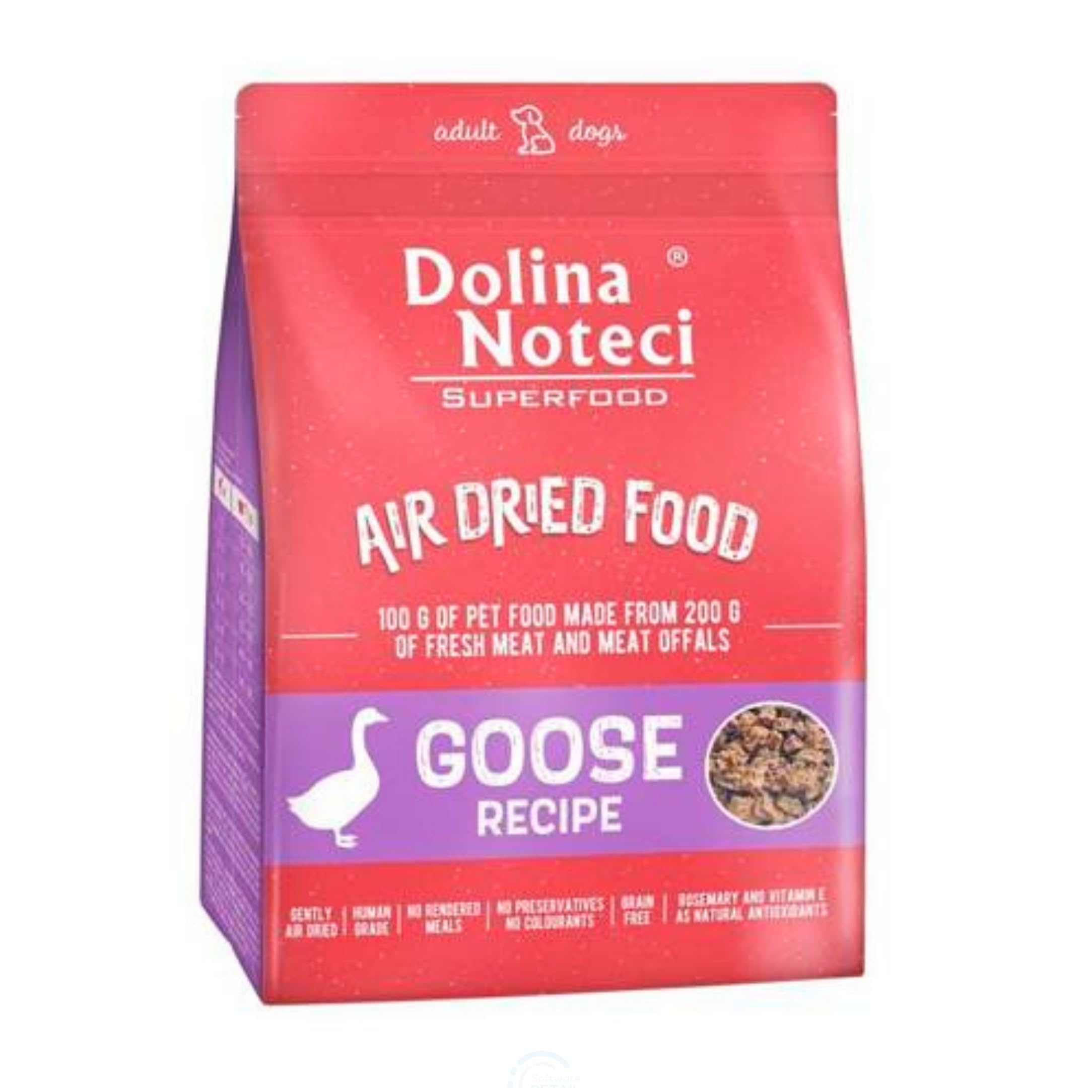 Dolina Noteci Premium Nutrient-Rich, Grain-Free Air Dried Dog Food with 80% Fresh Meat & Superfoods for Optimal Health Breeds! (Goose, 5kg)