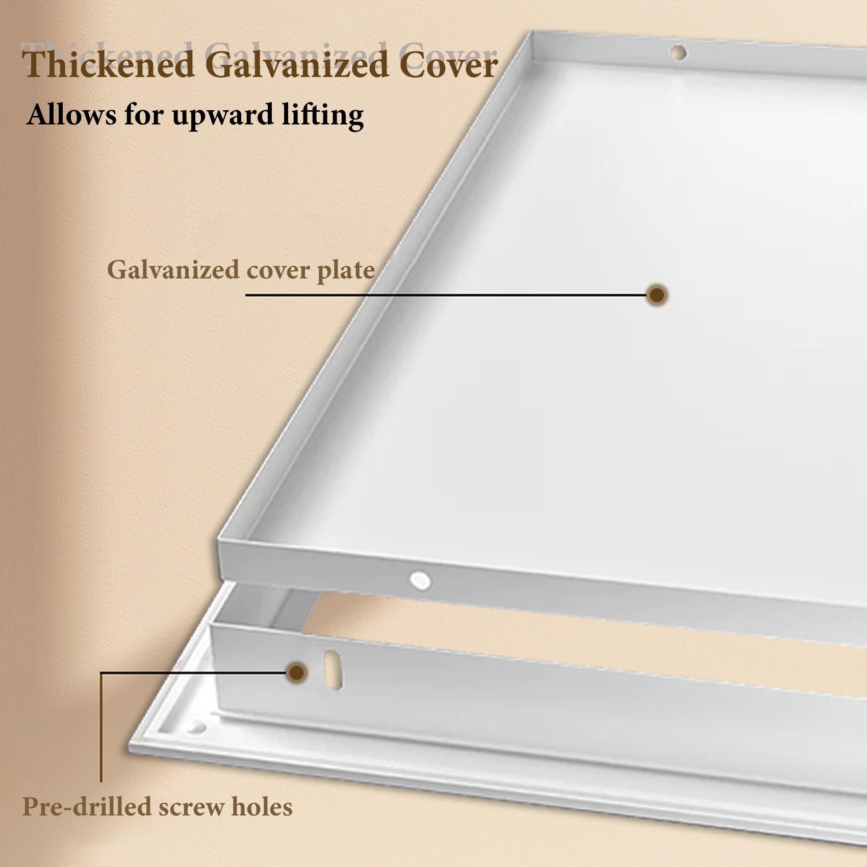 Sportello di Ispezione in alluminio - Pannello di Accesso in Cartongesso Bianca, Pannelli di Accesso Contatore acqua,Soffitto,Vasca,Scatole per Fusibili(40x55cm/16x22in)