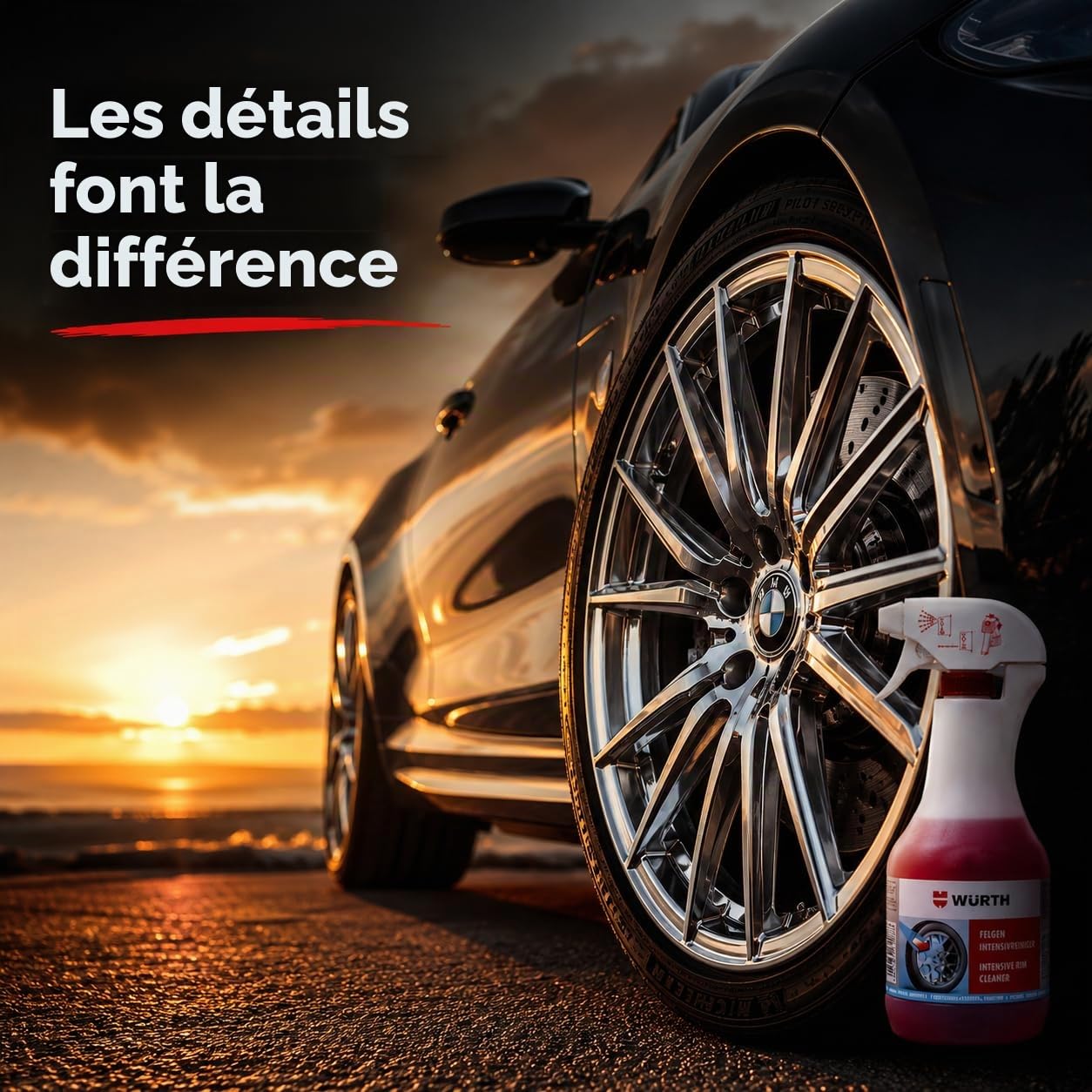 Würth Nettoyant Intensif pour Jantes 1000 ML – Nettoyant Jantes Voiture Puissant en Spray – Élimine Saletés Tenaces – Entretien Auto – Spray Nettoyant pour Jantes