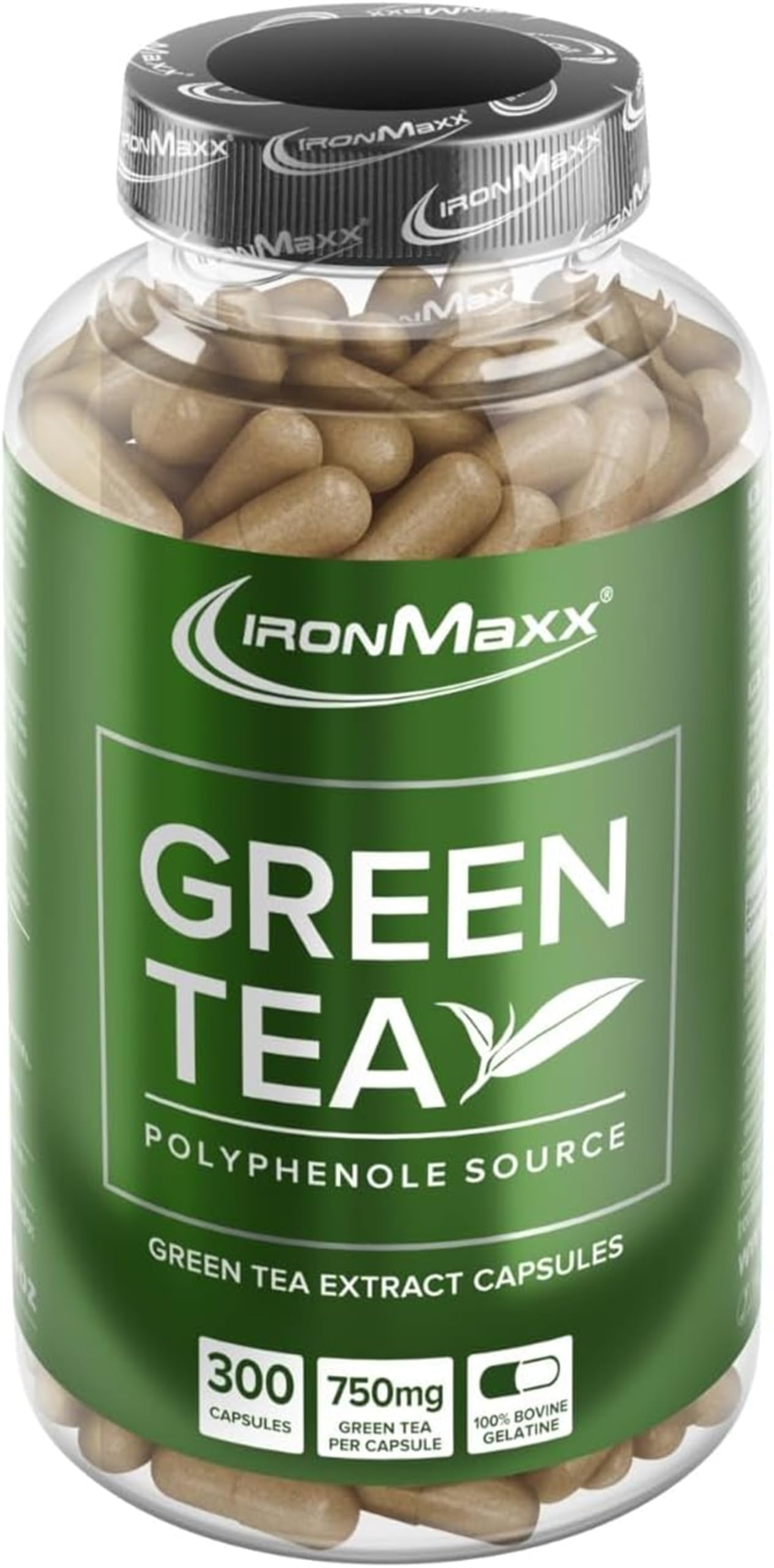 IronMaxx – Extrait de Thé Vert en Gélules – 300 Capsules – Complément Alimentaire Minceur & Brûle-Graisse