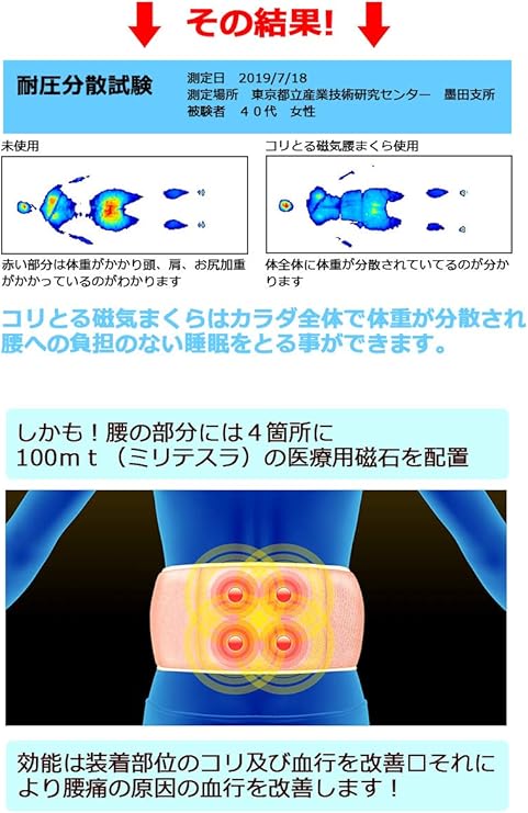 Amazon Re 楽 コリとる 磁気腰まくら 腰専用 枕 腰痛 安眠 Lサイズ ラベンダー G 0001 腰枕 オンライン通販