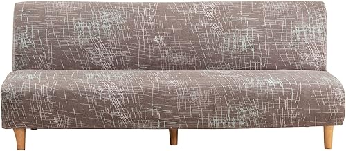 Miniatura 16 de MIFXIN Funda plegable para futón sin brazos, elástica, lavable, protector de muebles para 3 asientos, sofá cama plegable sin reposabrazos (gris Gris