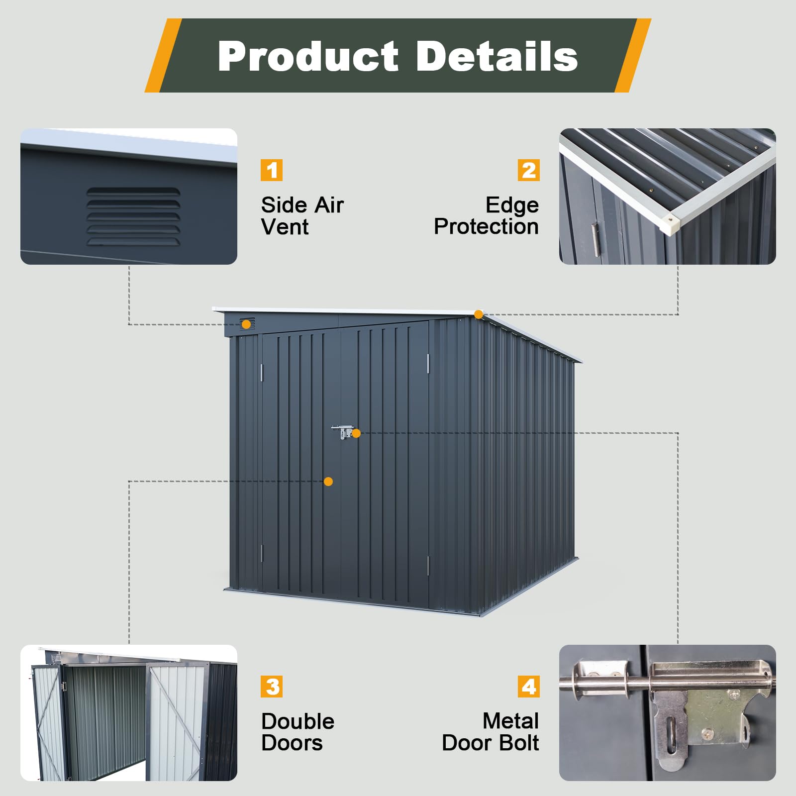 Amazon.com : Jaxenor 6x8FT Outdoor Storage Shed with Lockable