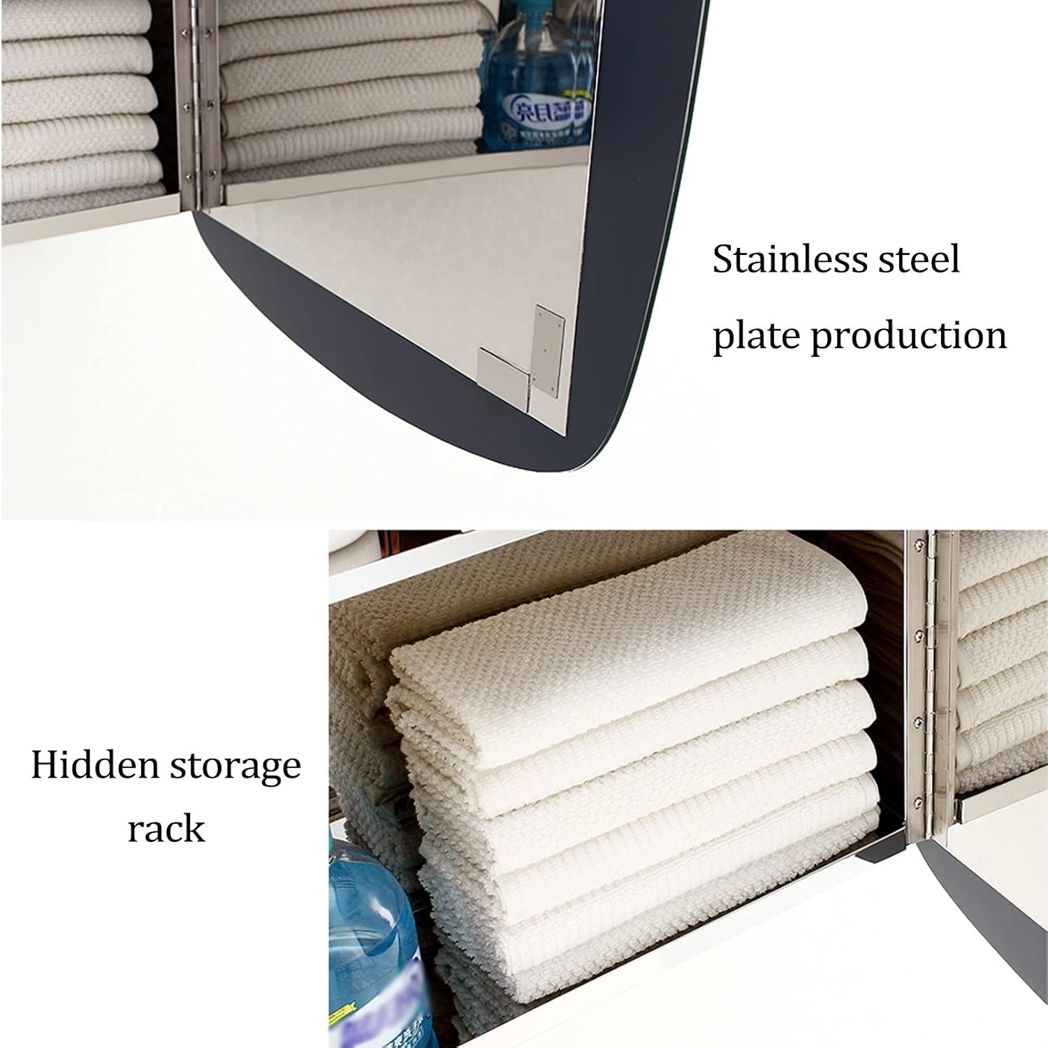 Bathroom Mirror Cabinet, Wall Mounted Vanity Mirror, Medicine Cabinet with Storage for Essential Bathroom Organization