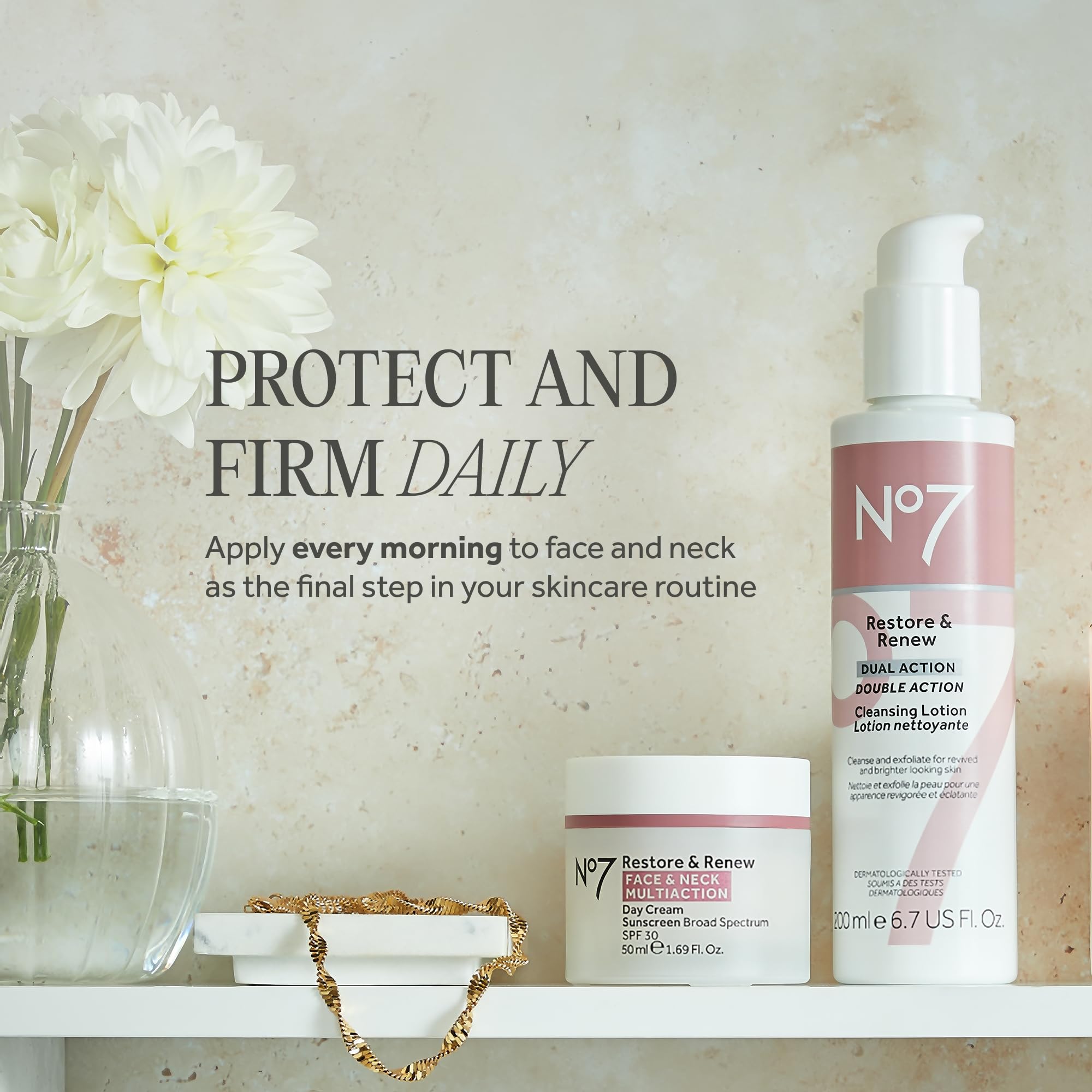 No7 Restore & Renew Multi-Action Face & Neck Cream SPF 30, 1.69 oz