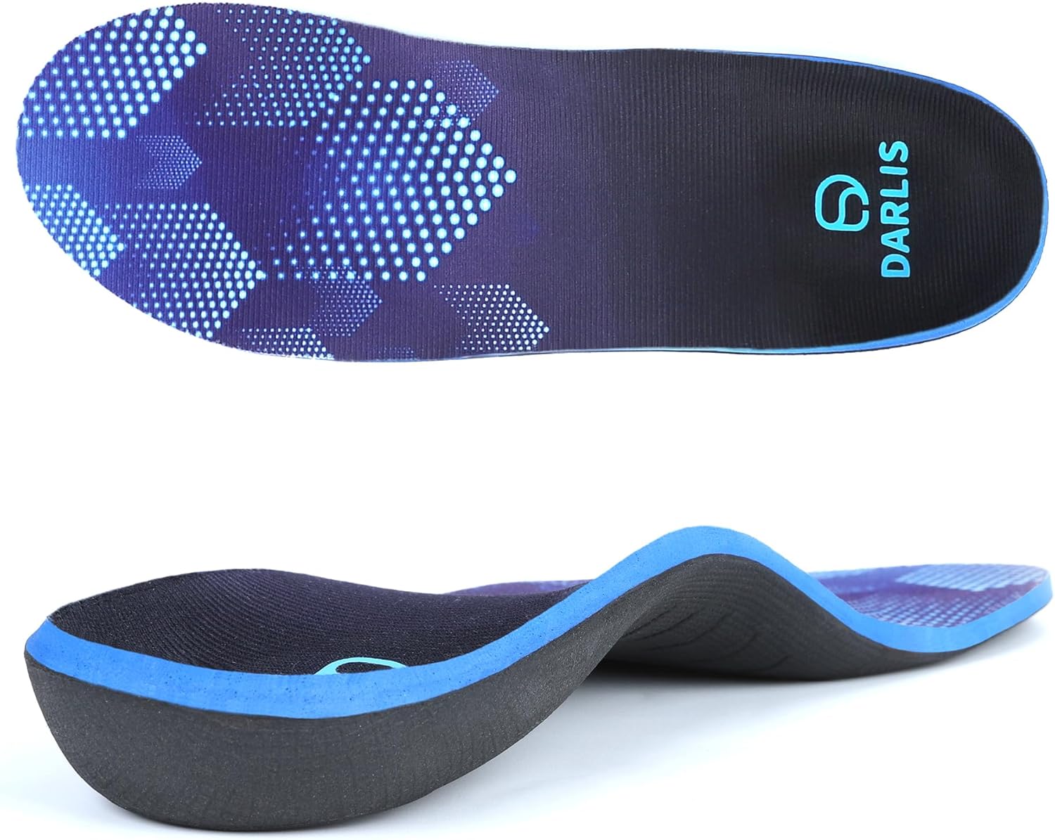 DARLIS Heavy Duty Support Pain Relief Insoles, 220+ lbs Plantar Fasciitis Arch Support Inserts for High Arch, Flat Feet, Heel Pain, Orthopedic Work Boot Insoles Men Women, Shock Absorb in Every Step