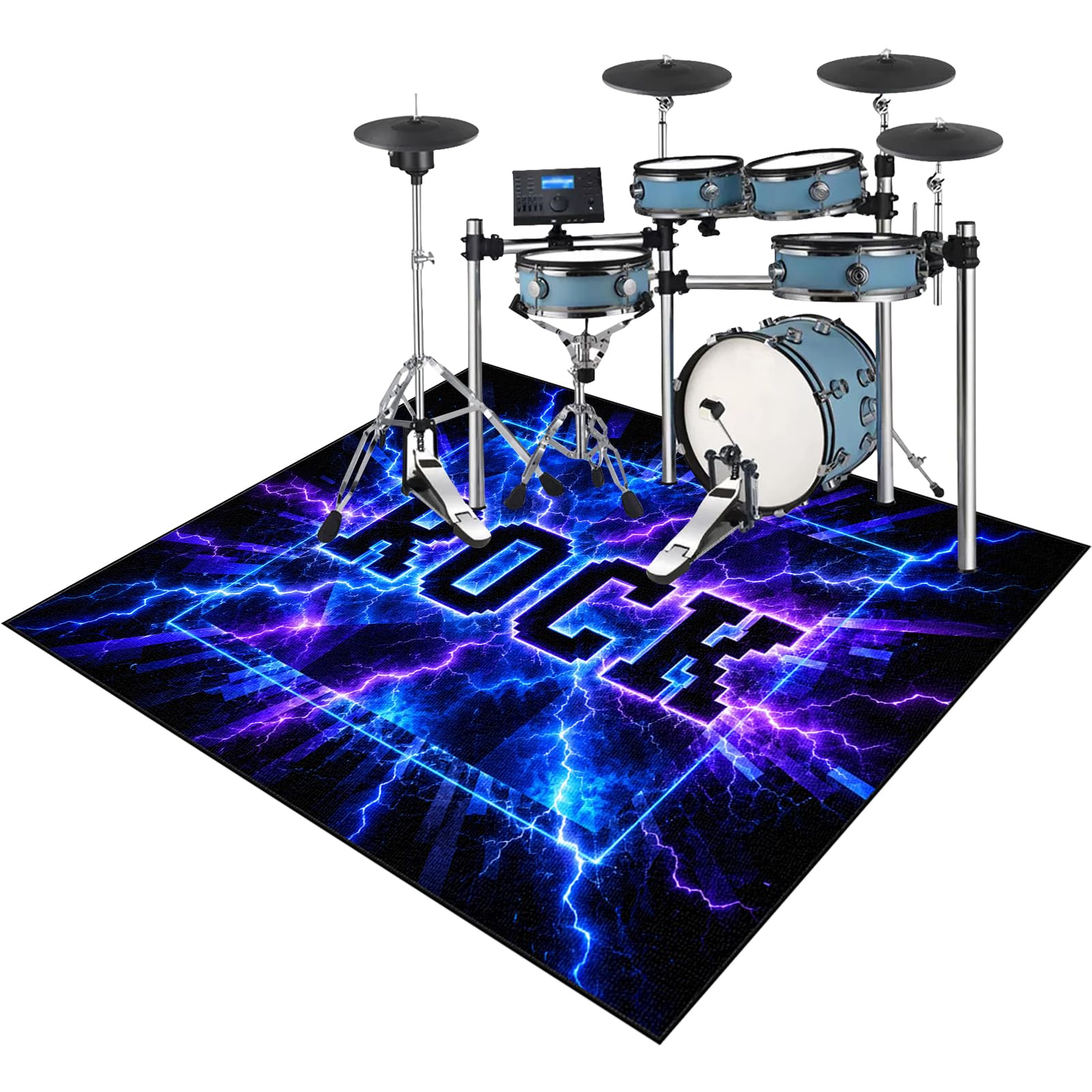 Tapis pour Batterie Acoustique, Tapis de Batterie Insonorisé, Tapis de Tambour antidérapant, Tapis Drum, Tapis insonorisant pour Batterie électronique, Tapis de Sol pour Batterie 230 x 180 cm