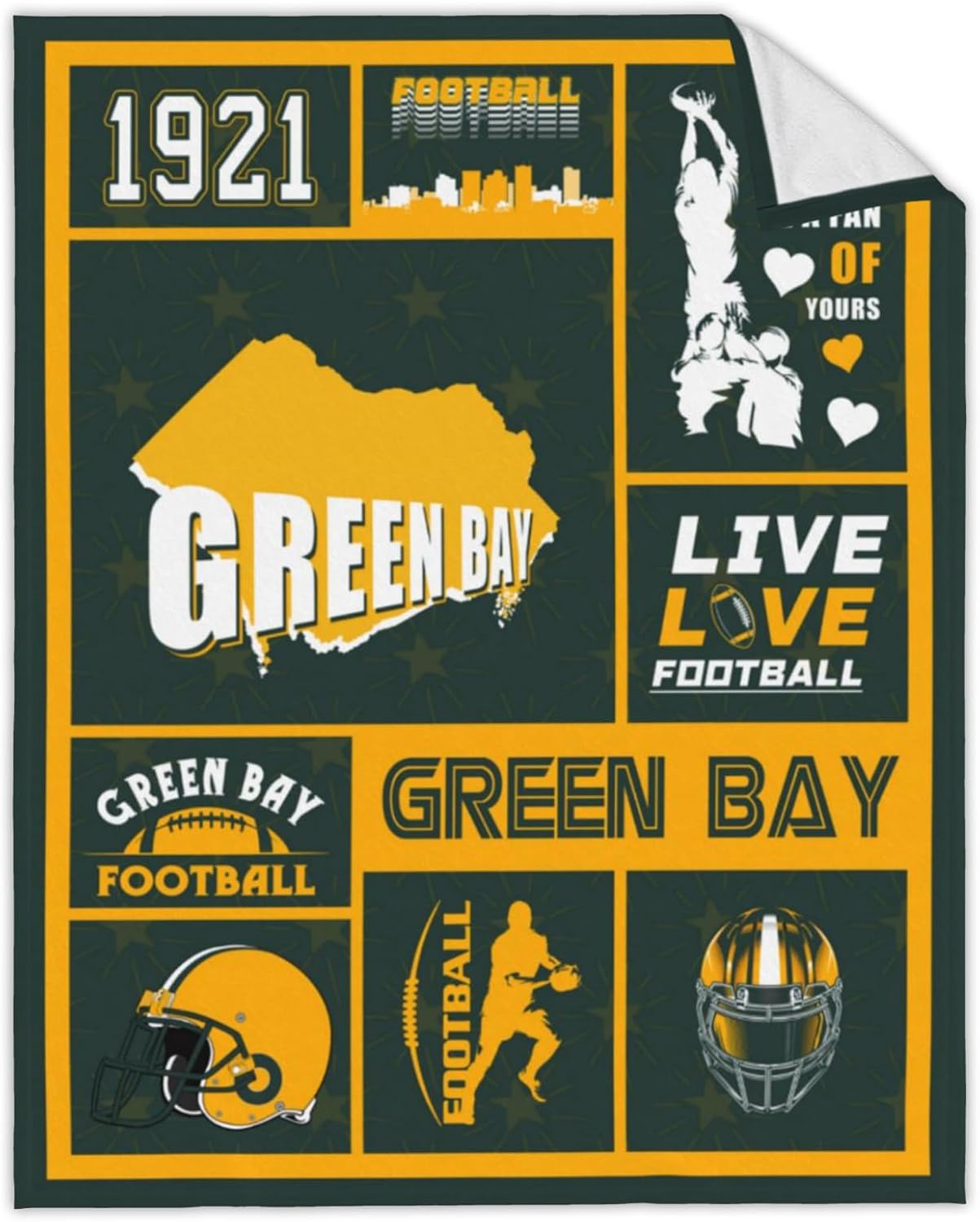 Throw Green Bay Blanket Flannel Blanket Lightweight Soft
