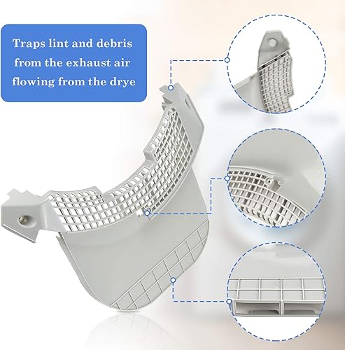 Miniatura 3 de MCK49049101 Reemplazo de la cubierta de la pantalla del filtro de pelusa de la secadora para LG Kenmore reemplaza DLGX3701W DLEX3700W DLEX3370V