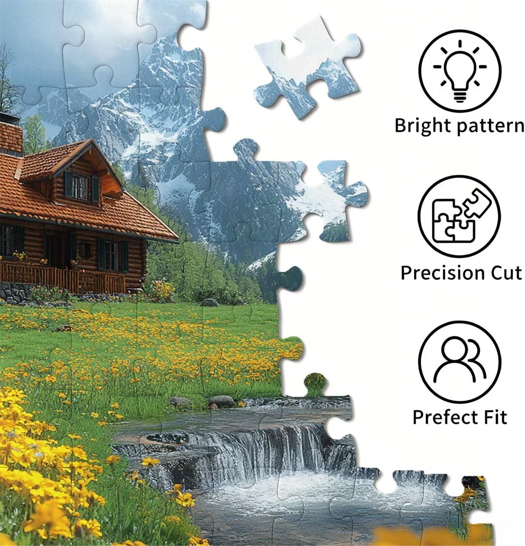 Puzzle 1314 Pieces Montagne de Neige Puzzle Adulte 75x50cm Printemps, n-805