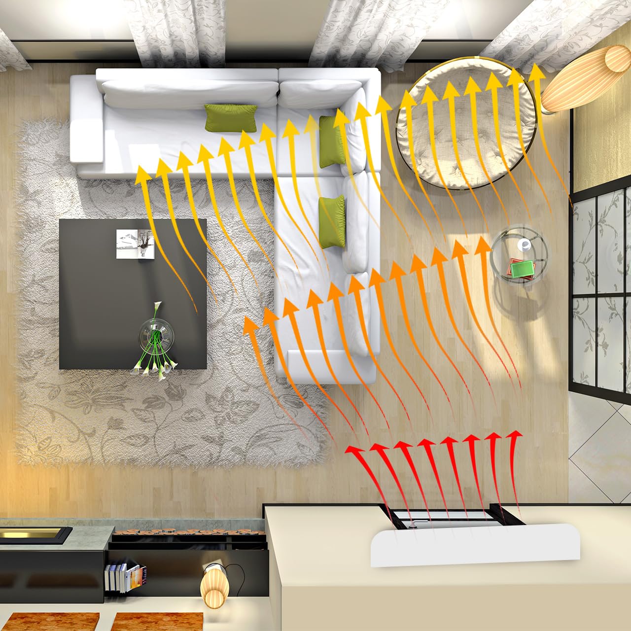 MalTec Termoventilatore in ceramica da parete con telecomando PT3800Wt | Riscaldatore rapido | Funzione antigelo | Riscaldatore | Adatto per casa bagno
