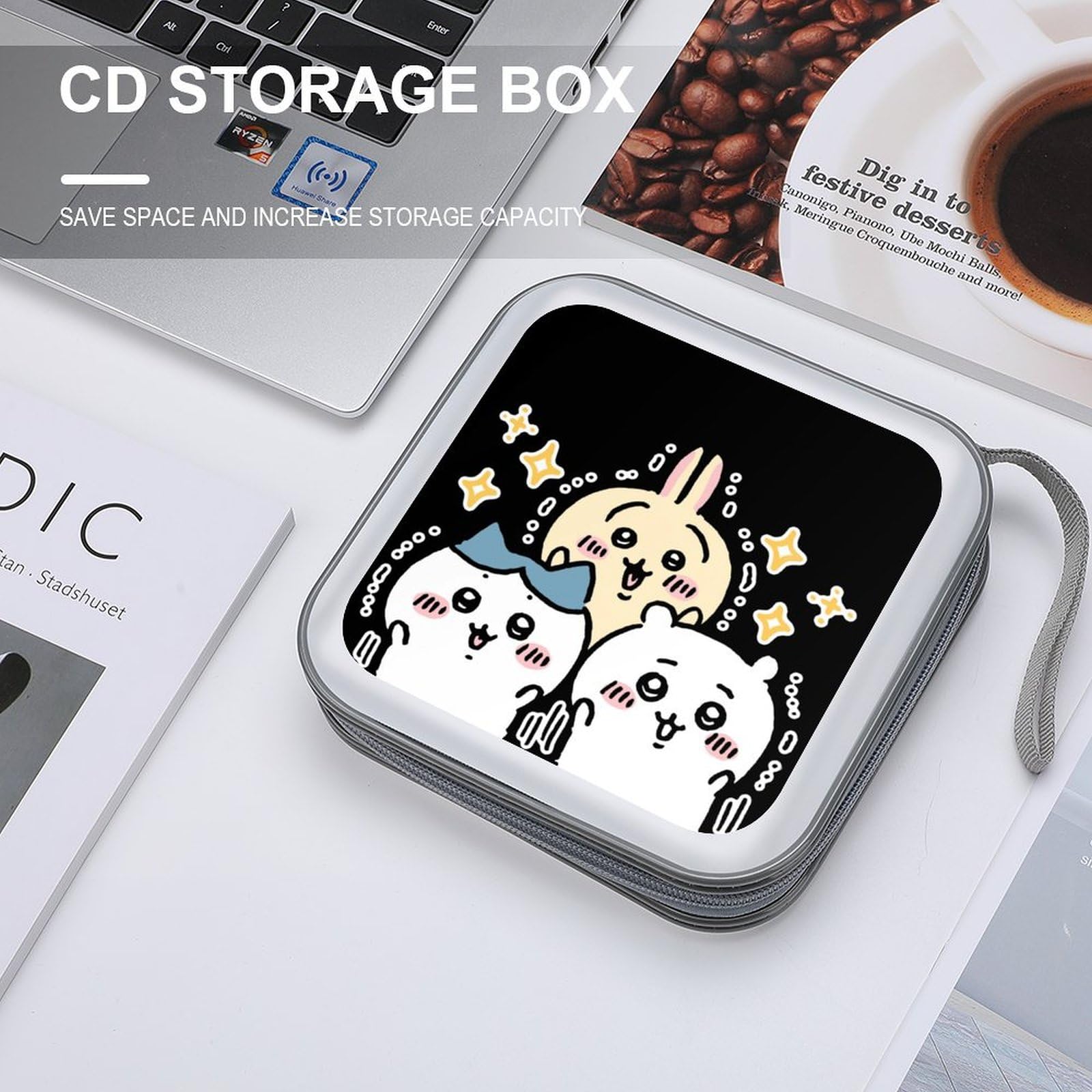 Amazon | ちいかわ CD収納ボックス収納スクエアジッパー付き大容量防水
