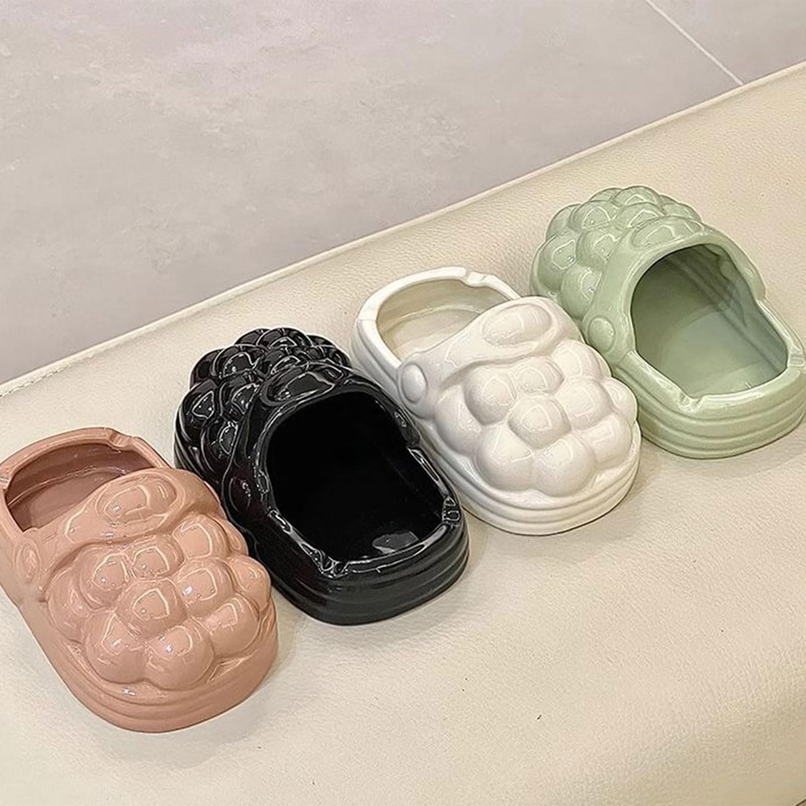 Posacenere in ceramica a forma scarpa Cestino da tavolo Portasigarette Scatola tendenza Casa per Boyfried Papà Regalo Posacenere a forma scarpa
