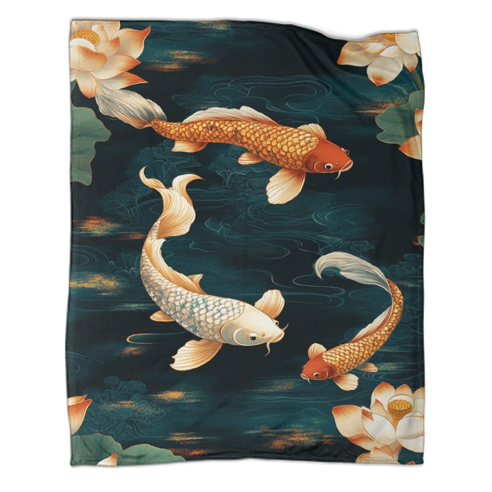 Couverture chaude hiver contre le froid couverture lit flanelle poisson koï