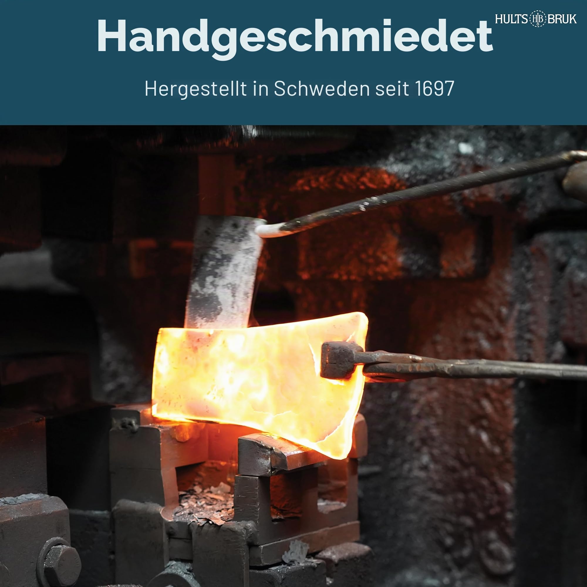 Hultafors Arvika 5 Star Axt, 800 mm | Handgeschmiedeter schwedischer Stahl | Gebogener Hickory-Stiel, 2000 g | Wettkampf-Axt für intensives Fällen I 840511