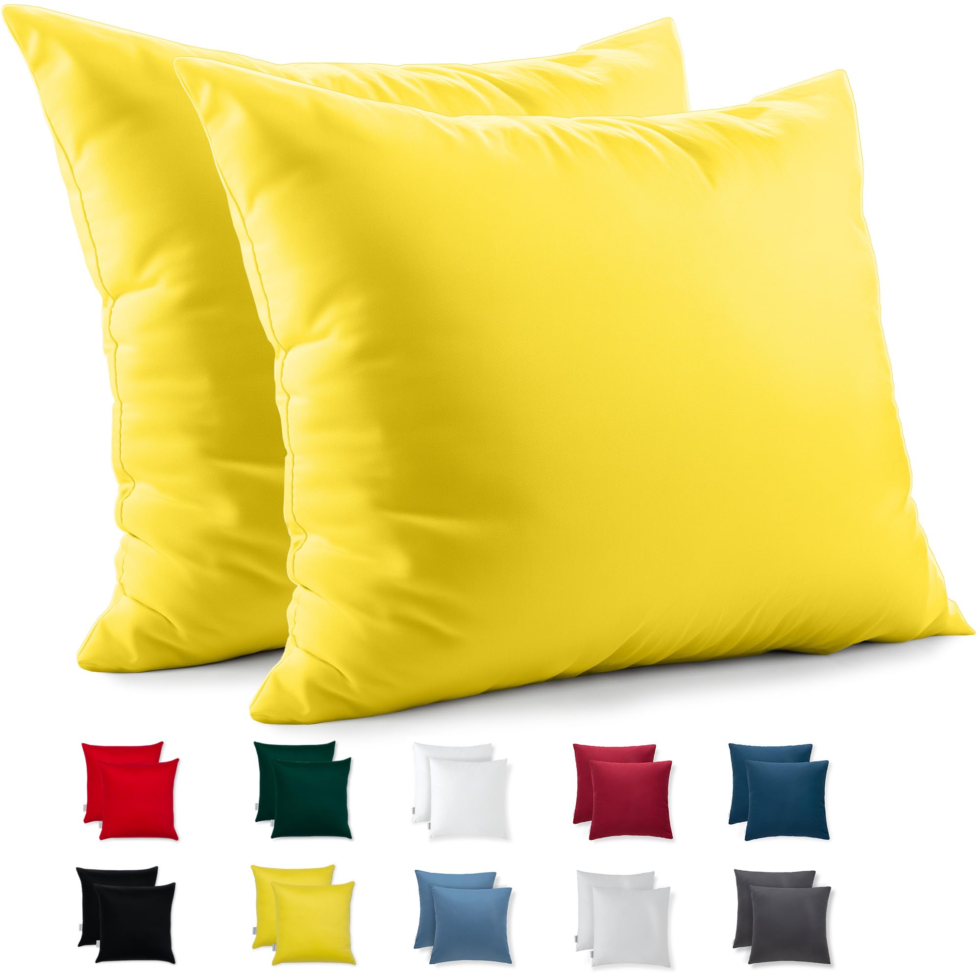 Flowen Federe Cuscini Divano 80x80 Set da 2 Copricuscini in Microfibra Fodere Lavabili e Resistenti 80 x 80 cm Tessuto 100% Poliestere Traspirante Anallergico Antiacaro Ideali per Arredo Casa