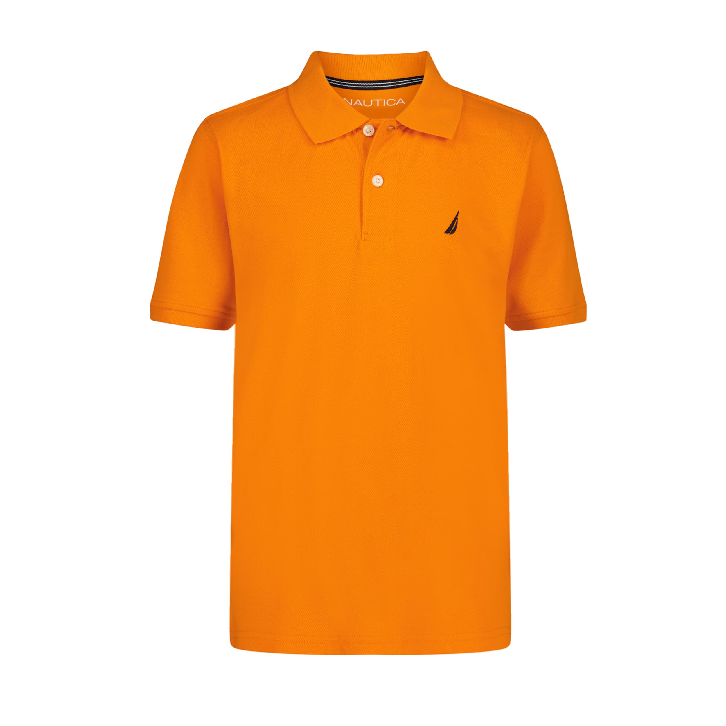 Nautica Boys Short Sleeve Polo Shirt, Persimmon, 18-20
