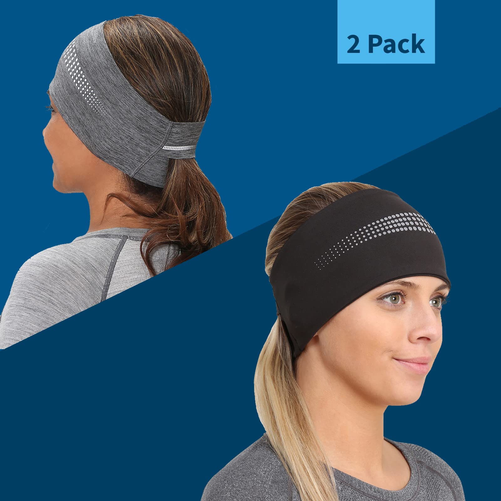 TrailHeads Bandeau réfléchissant Anti-humidité pour Femme | Tissu brossé luxueusement doux, léger et confortable et conçu pour les activités aérobiques
