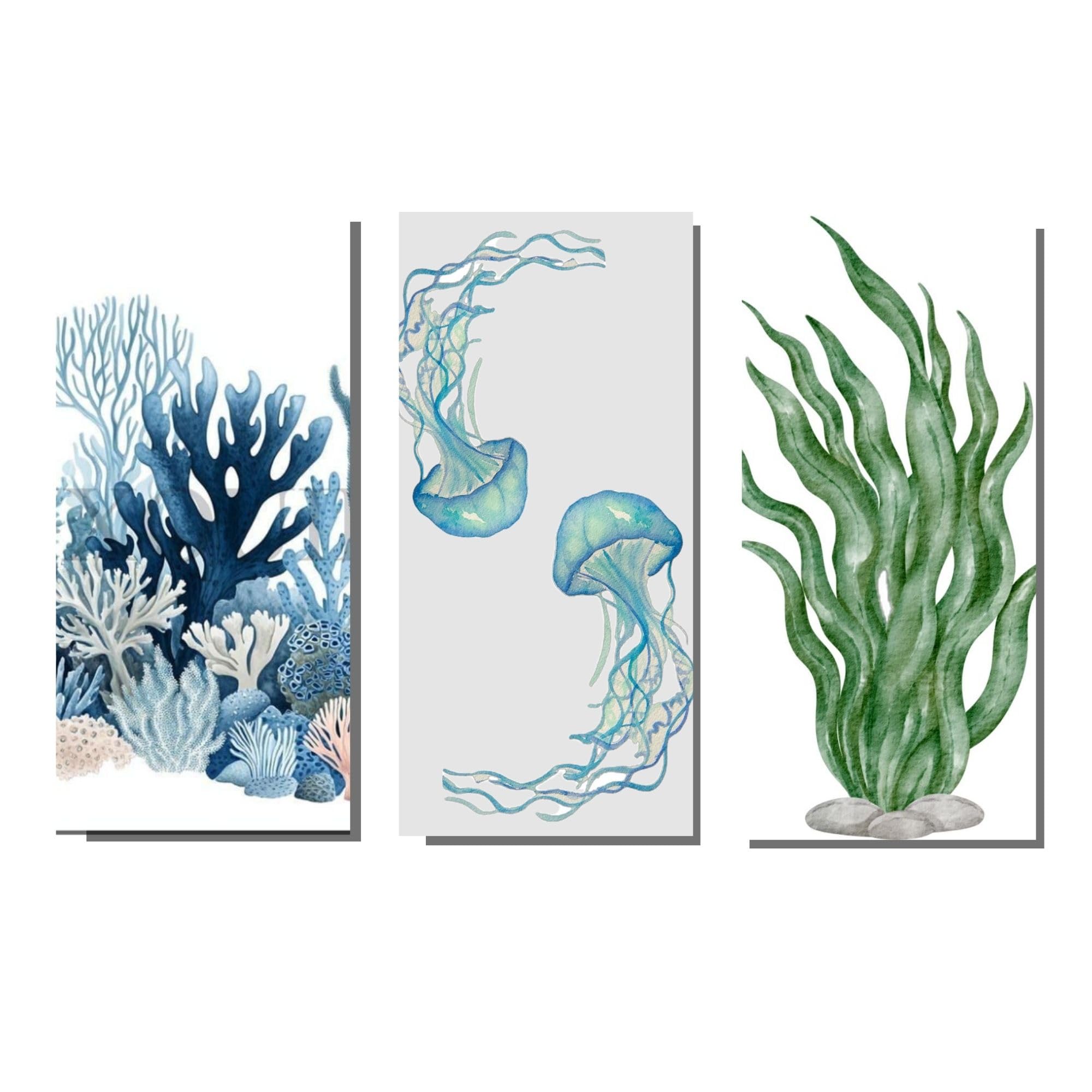 S0UL7 Wall Decor for Living Room- Botanica Marina Wall Hangings for Home Decoration-Double Tape wall decor, Aquatic Ether theme, Wall Art for Decoration-image-39