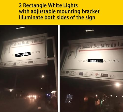 Miniatura 2 de Etzeaxus Luces solares para exteriores, 120 LED súper brillante, IP65 impermeable, 3.7V 5200 mAh, luces solares comerciales para letreros de bienes