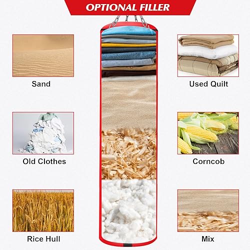 Miniatura 5 de Saco de boxeo colgante de 4 pies para adultos, equipo de entrenamiento de boxeo de cuero súper PU, bolsa pesada con guantes de MMA de 12 onzas,