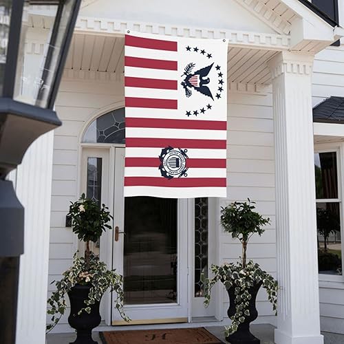 Miniatura 9 de Ensign of the United States Coast Guard (1915-1953) Bandera de 3 x 5 pies, poliéster duradero de doble cara, divertida pancarta decorativa para