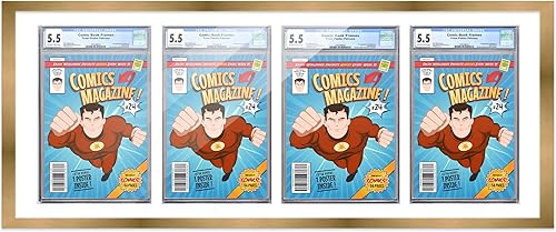 Miniatura 168 de Poster Palooza Marco de cómic con paspartú para 2 cómics CGC, CBCS o PGX Graded Comics – Marco de cómic negro para cómics de 8.125 x 13 pulgadas