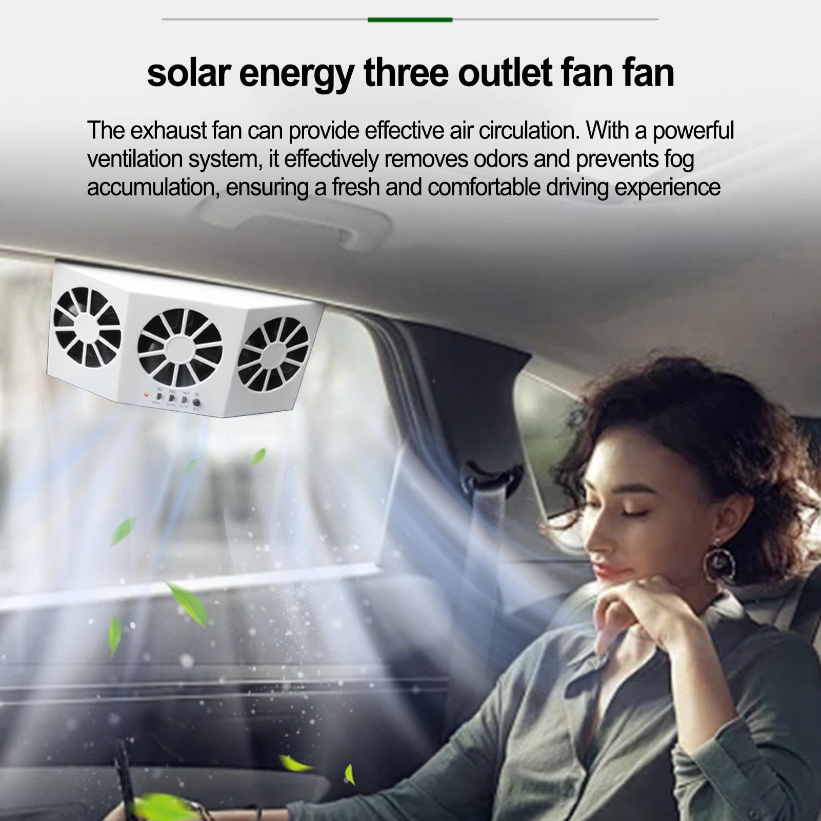 Ventola di scarico per auto solare,Ventilatori per auto ad energia solare,Ventola di scarico automobilistica silenziosa - Ventilatore per finestrino auto con batteria da per rimuovere