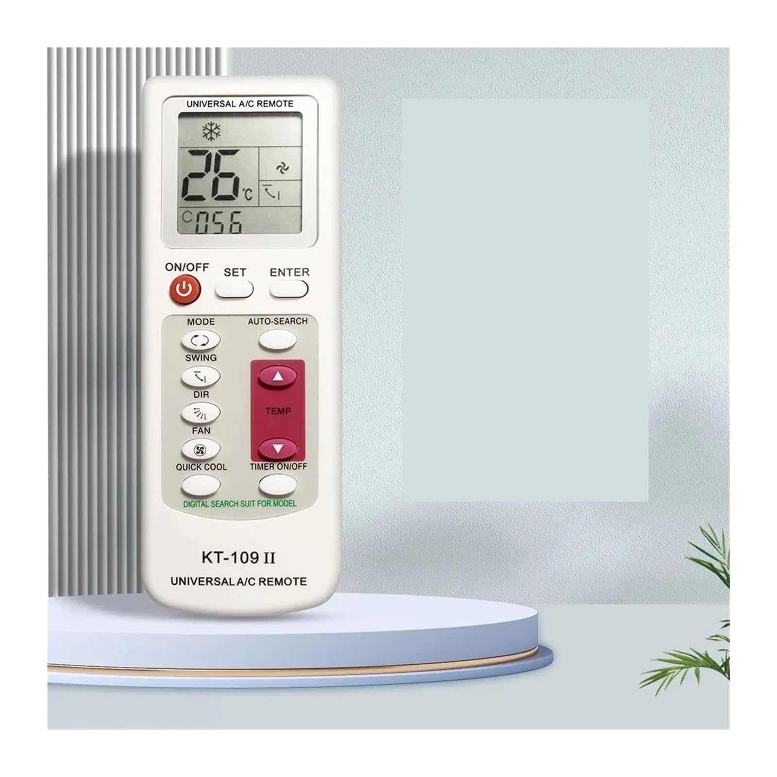 KT109II Universal-Klimaanlagen-Fernbedienung, Ersatz-Display-Fernbedienung Mit Sockel