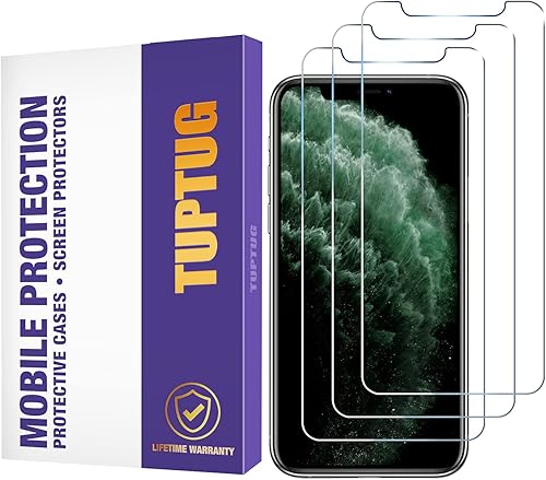 Protector de pantalla de vidrio templado para iPhone 11 Pro Max, Xs Max (paquete de 3) Funda protectora de vidrio templado para iPhone de Apple de