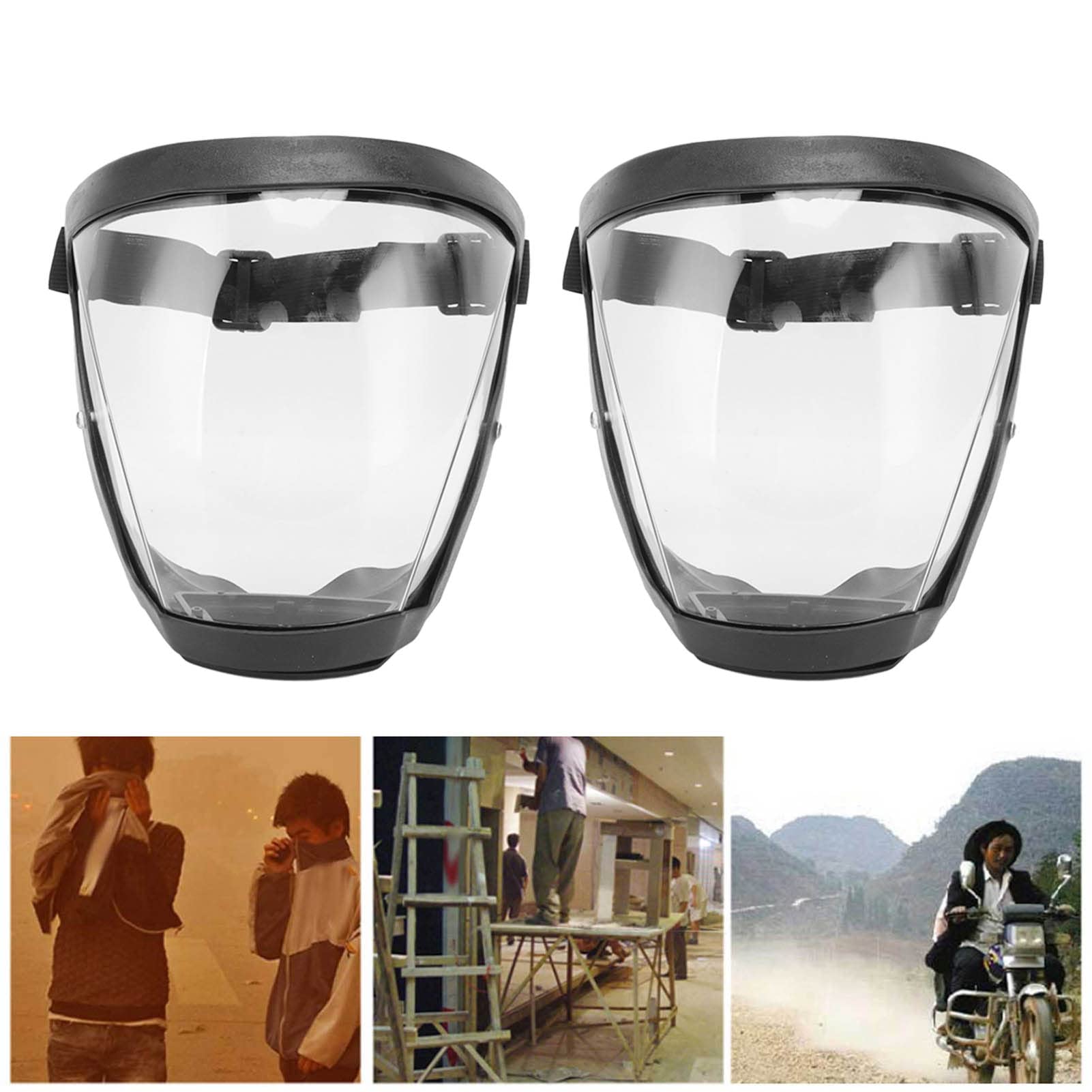 Gesichtsschutzschild, Transparente Anti-Fog-Schutzhülle, Transparenter HD-Gesichtsschutz mit Filter Wattepads Schützen Augen Gesicht Anti Drool Splash Proof Gesichtsabdeckung (Erwachsener schwarz