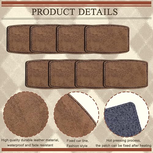 Miniatura 3 de Parches en blanco para sombreros, parches adhesivos de piel sintética para sombreros, reparación personalizada, suministros para coser láser