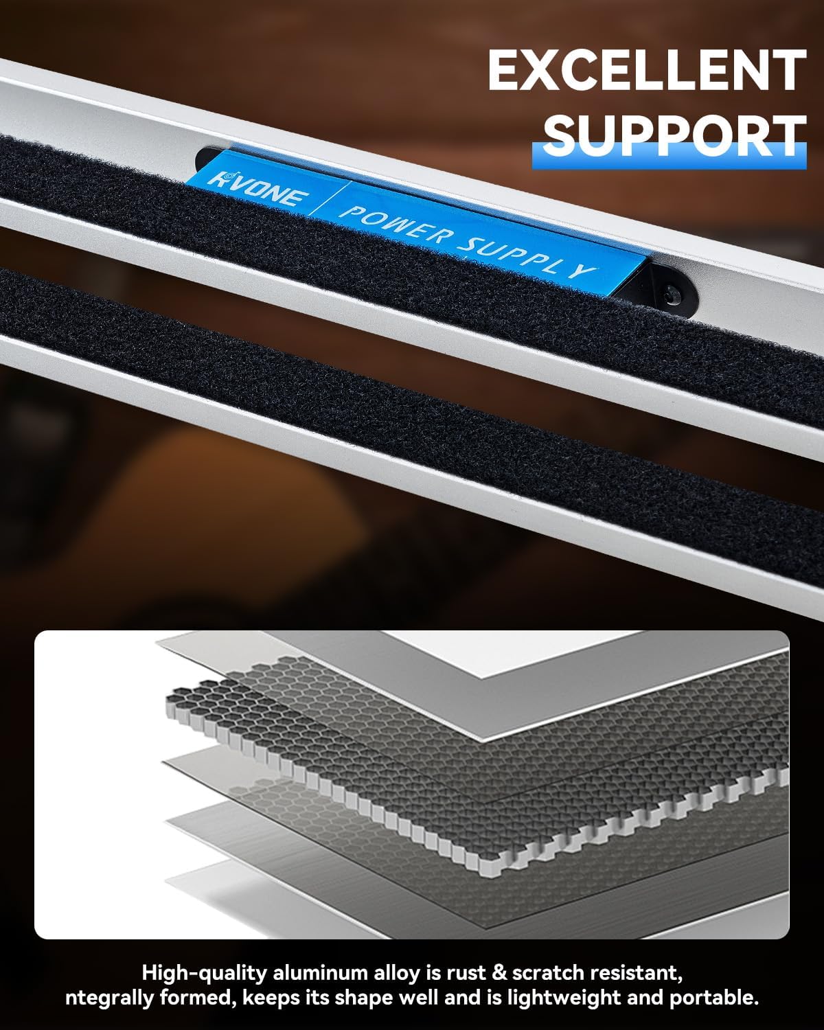 RVONE Guitar Pedal Board with Built-in Power Supply, Small 19.09x5.11" Aluminum Alloy Portable Pedalboard with Bag, Pedal Cables, Hook&Loop RBP-150