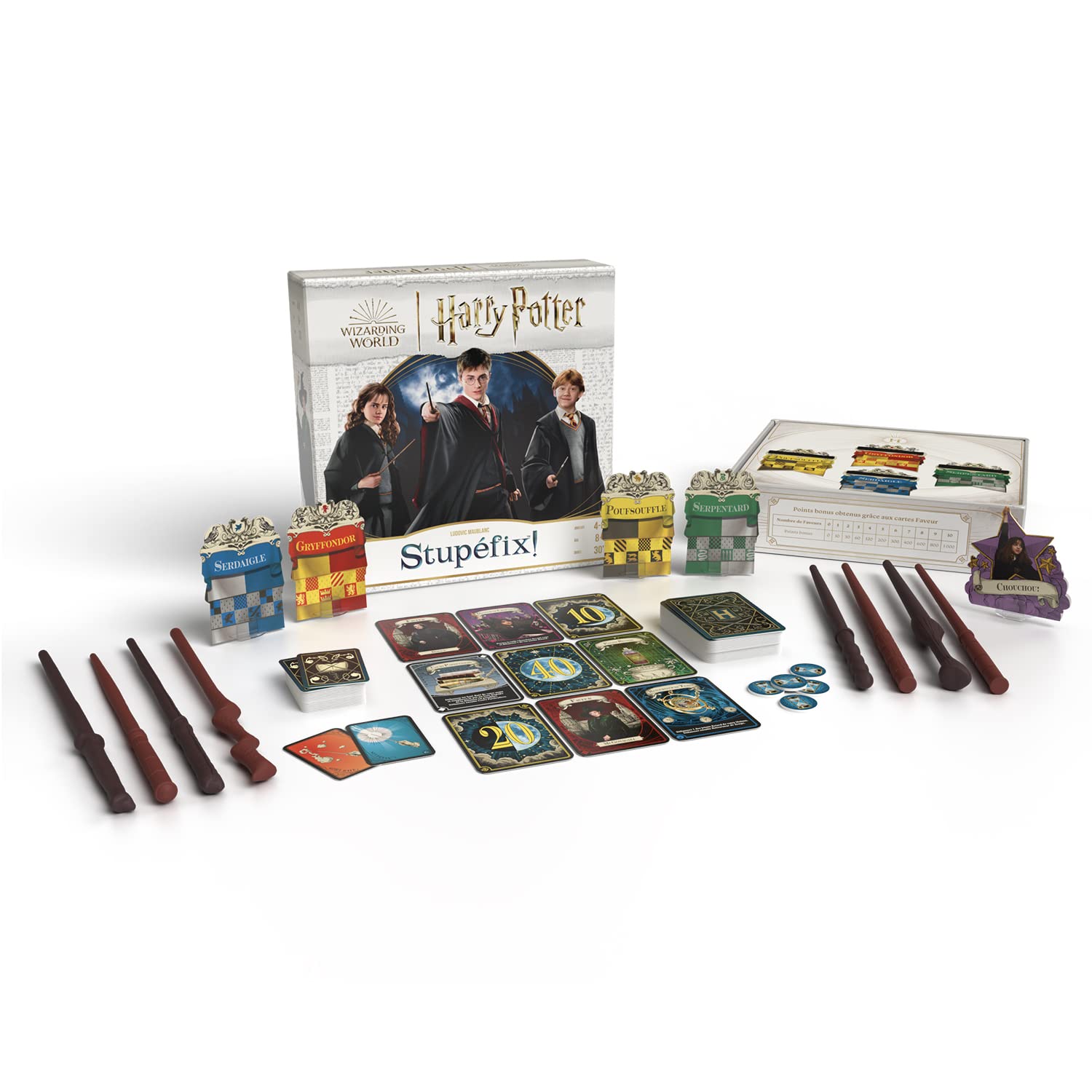 Asmodee - Harry Potter : Stupéfix ! Jeu de Société pour Adultes et Enfants dès 8 Ans - Jeu de Cartes - Jetez des Sorts à Vos Adversaires - avec 8 Baguettes - 4 à 8 Joueurs - 30 Min - en Français