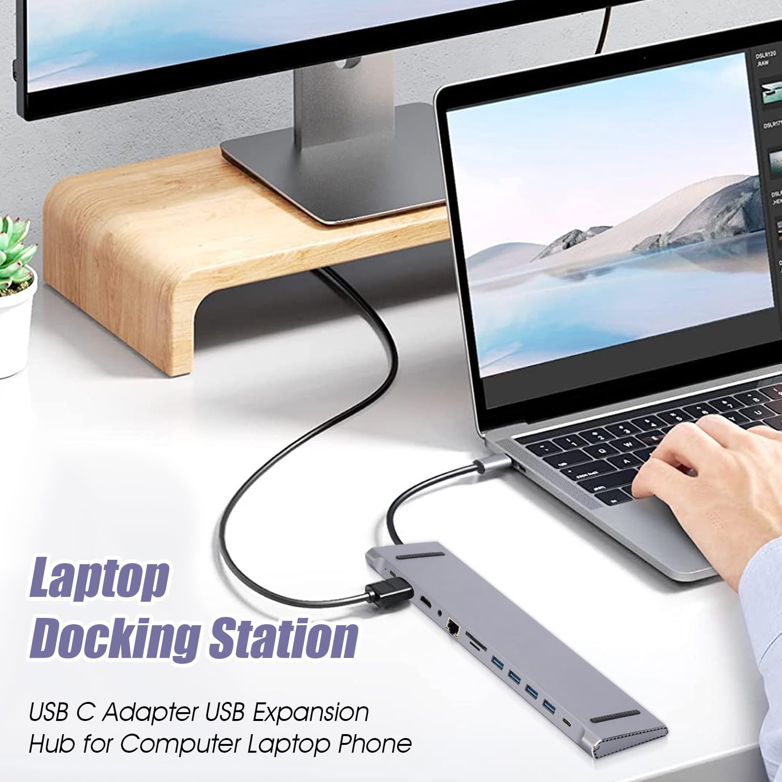 Stazione Dock per Laptop Dock per Computer, Divisore USB, Adattatore ed
