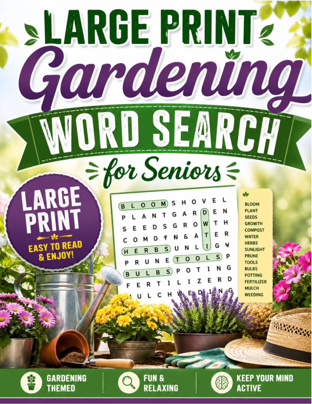 Large Print Word Search for Seniors: 200 Fun Puzzles with Big Letters – Improve Memory, Reduce Stress & Enjoy Hours of Entertainment
