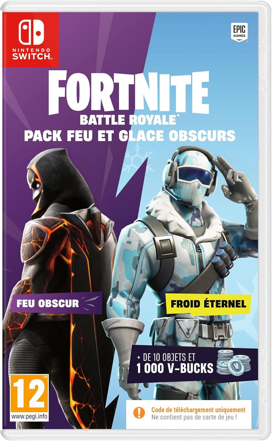 Fortnite – Pack Feu Et Glace Obscurs (Code de téléchargement du jeu dans la boîte) – Switch