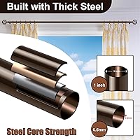 Vista 6 de Bronze Curtain Rods for Windows 28-48Inch(2.3-4ft), Heavy Duty 1 Inch Adjustable Curtain Rod, Decorative Window Rods for Small Windows, Bedroom