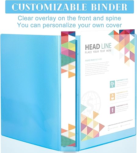 Miniatura 5 de Paquete de 6 carpetas de plástico de 3 anillos de colores surtidos, carpetas de anillos redondos esmerilados con bolsillo para oficina, escuela,