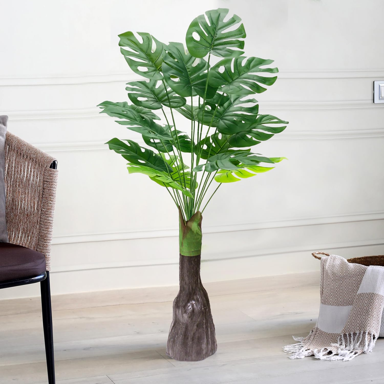 Monstera Plant Decor - 3ft Faux Indoor Plant -2 Monstera Plant Decor - 3ft Faux Indoor Plant -2
