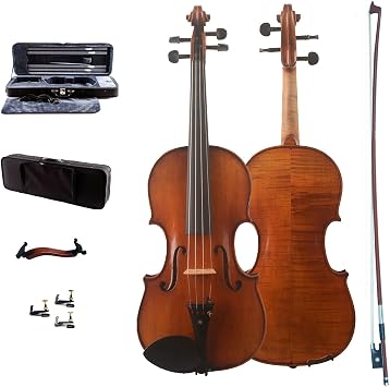 MV5000 Strad 4/4 Full size violin, oil antique varnish,Teka chinrest Handmade,Traditional craftsmanship .warm rich tone For advanced or Orchestra players, with Case,Bow,Shoulder Rest!